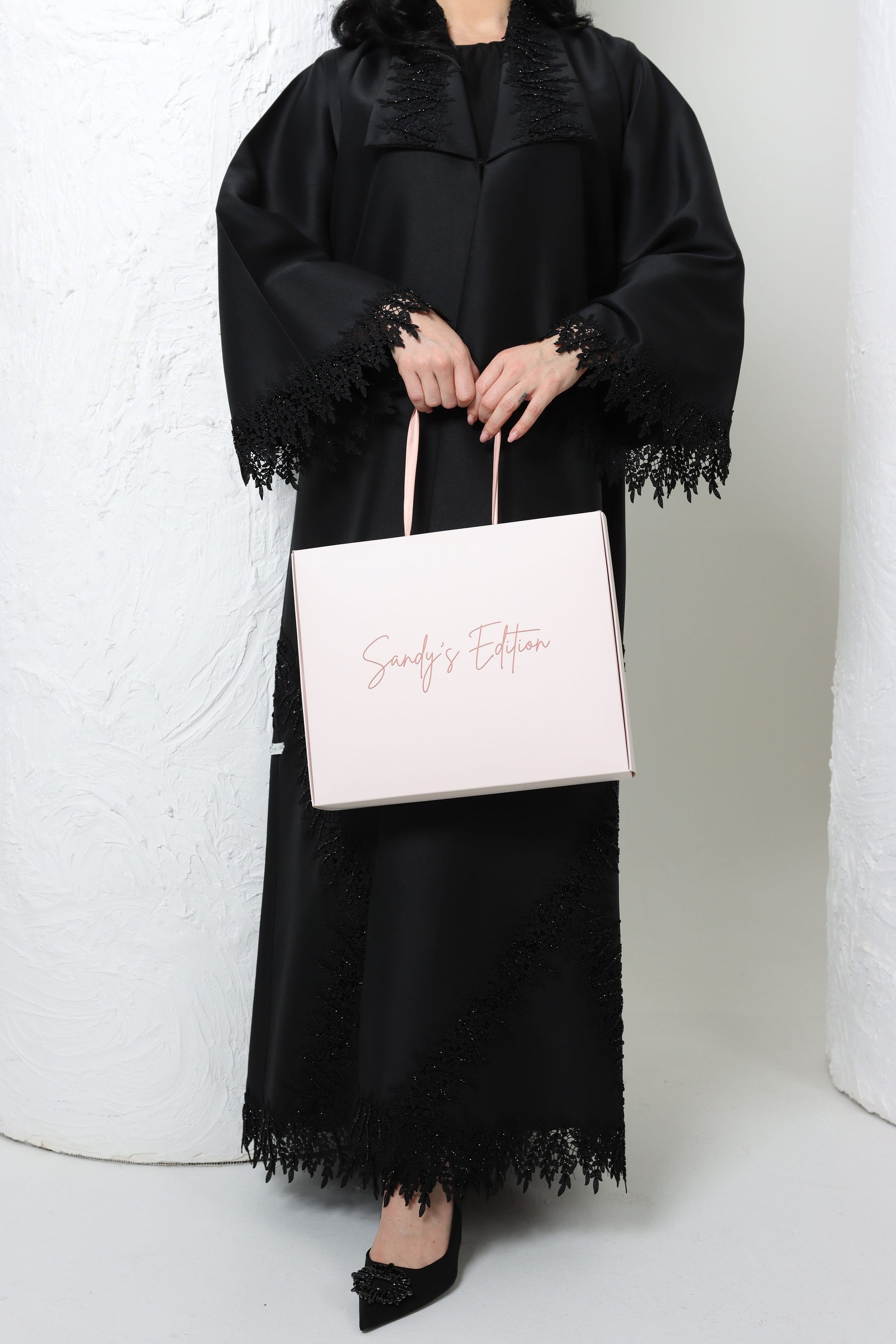 Sandy's Edition Boutique Dubai style Luxury black abaya