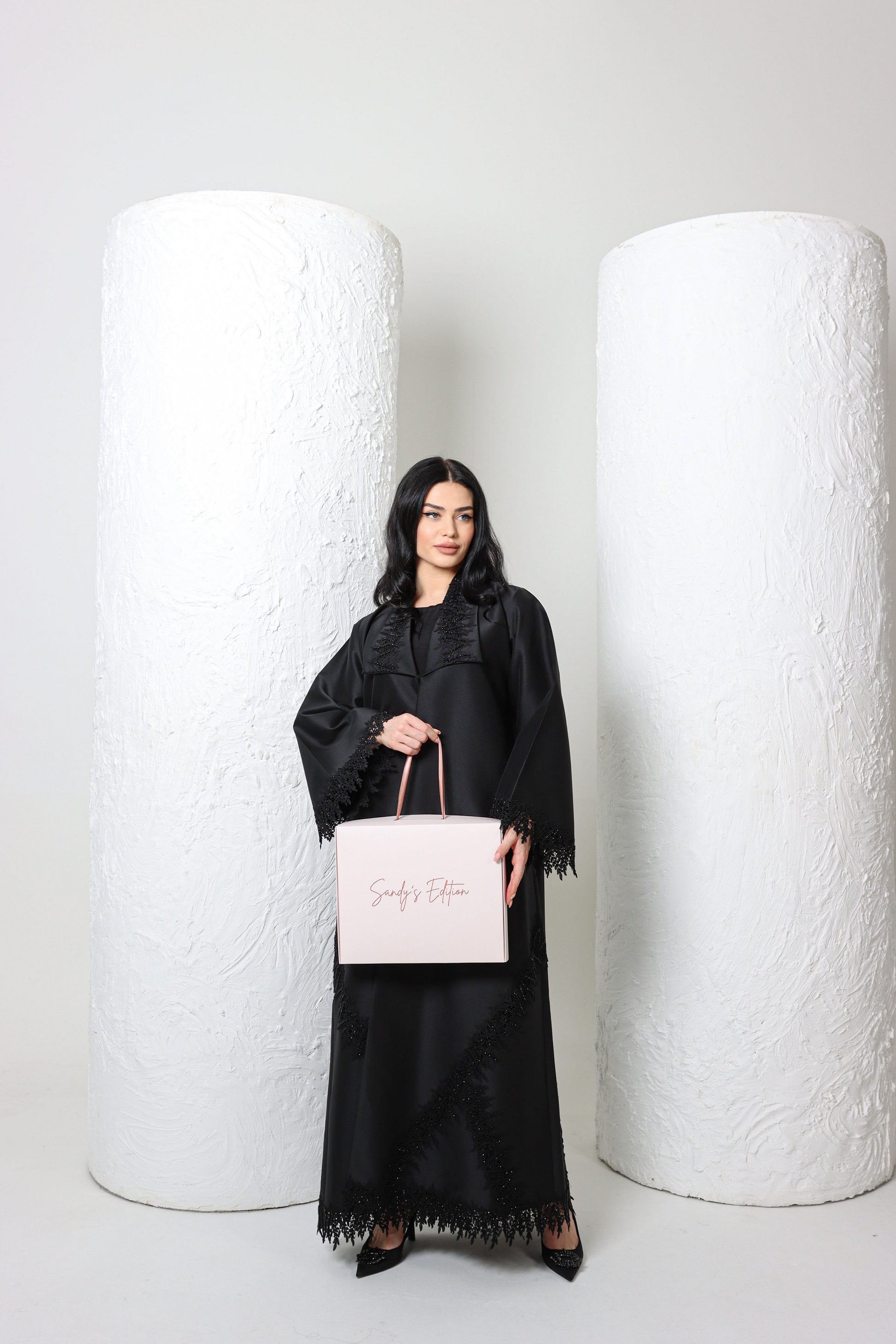 Sandy's Edition Boutique Dubai style Luxury black abaya