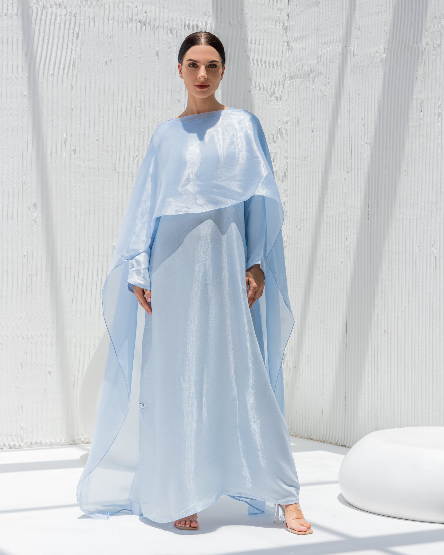 Aquamarine Drape Abaya  -Sandy's Edition Boutique