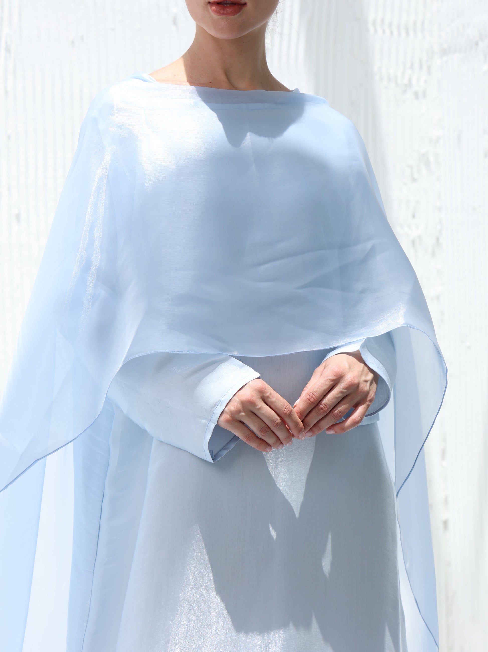 Aquamarine Drape Abaya  -Sandy's Edition Boutique