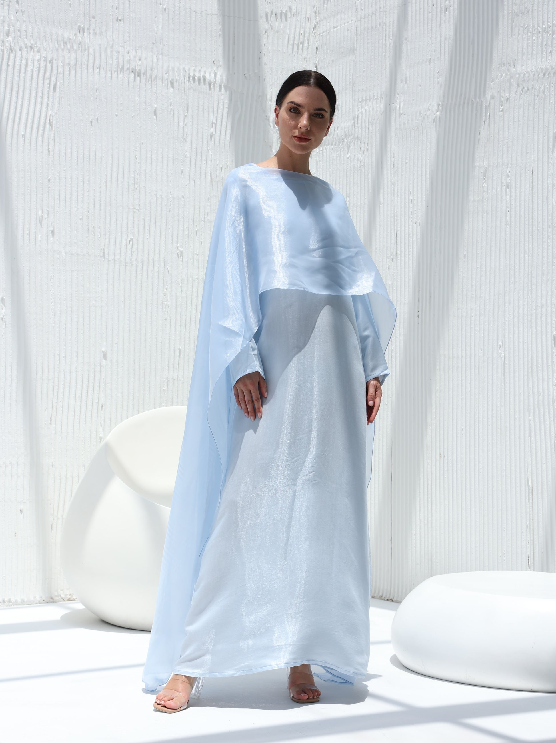 Aquamarine Drape Abaya  -Sandy's Edition Boutique