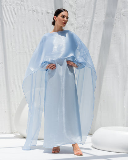 Aquamarine Drape Abaya  -Sandy's Edition Boutique