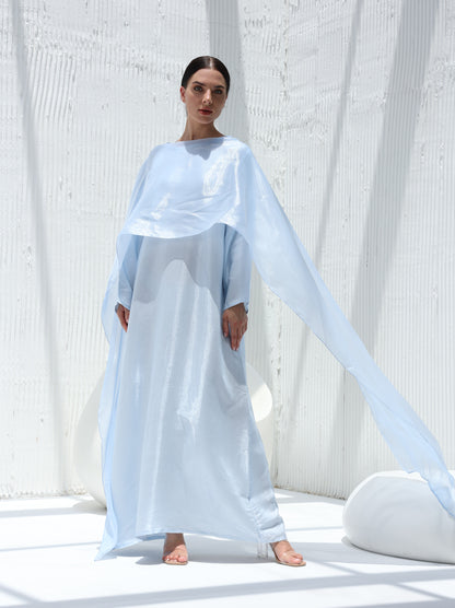 Aquamarine Drape Abaya  -Sandy's Edition Boutique