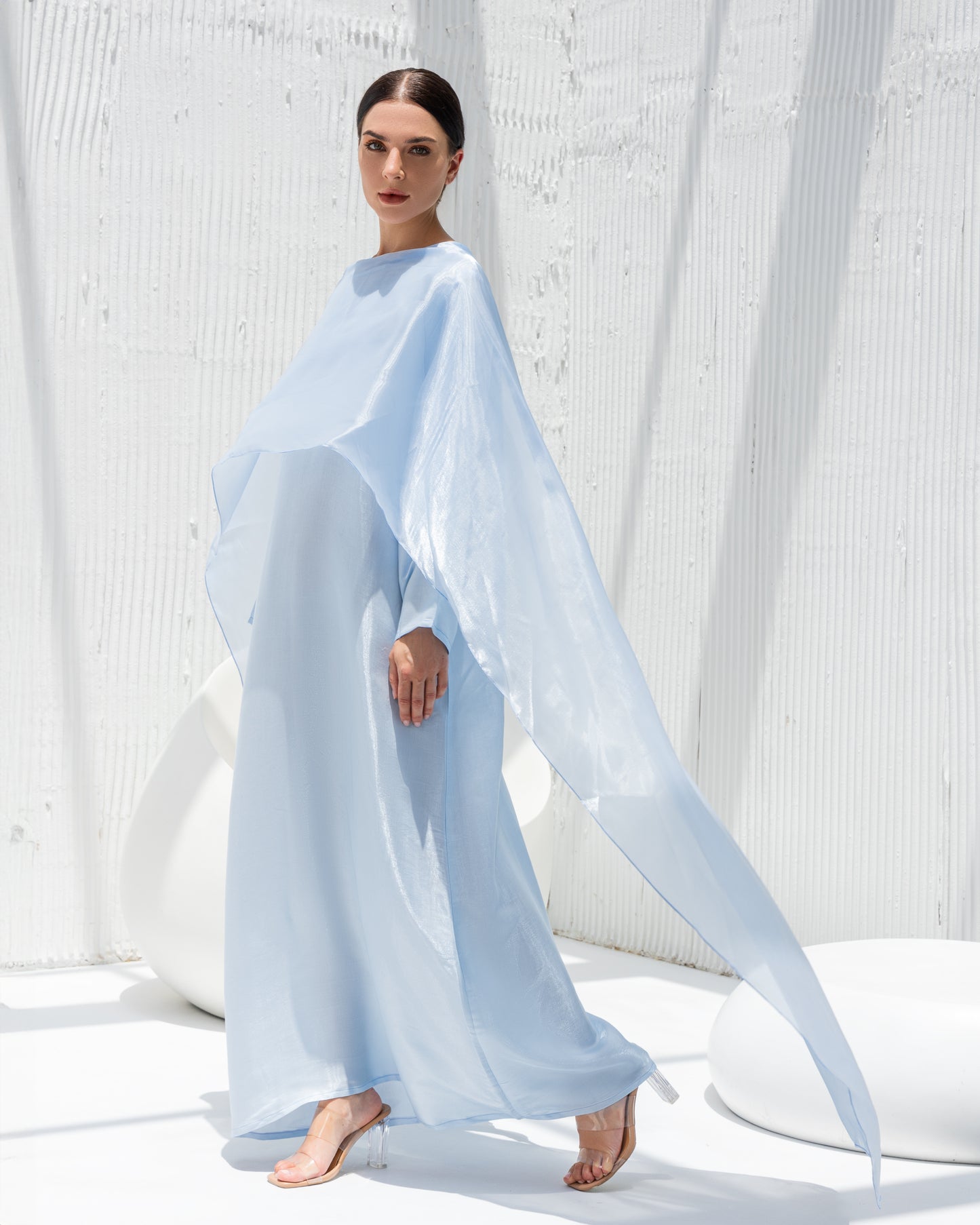 Aquamarine Drape Abaya  -Sandy's Edition Boutique