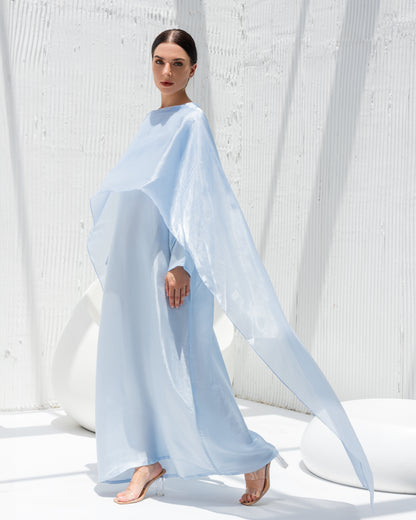 Aquamarine Drape Abaya  -Sandy's Edition Boutique