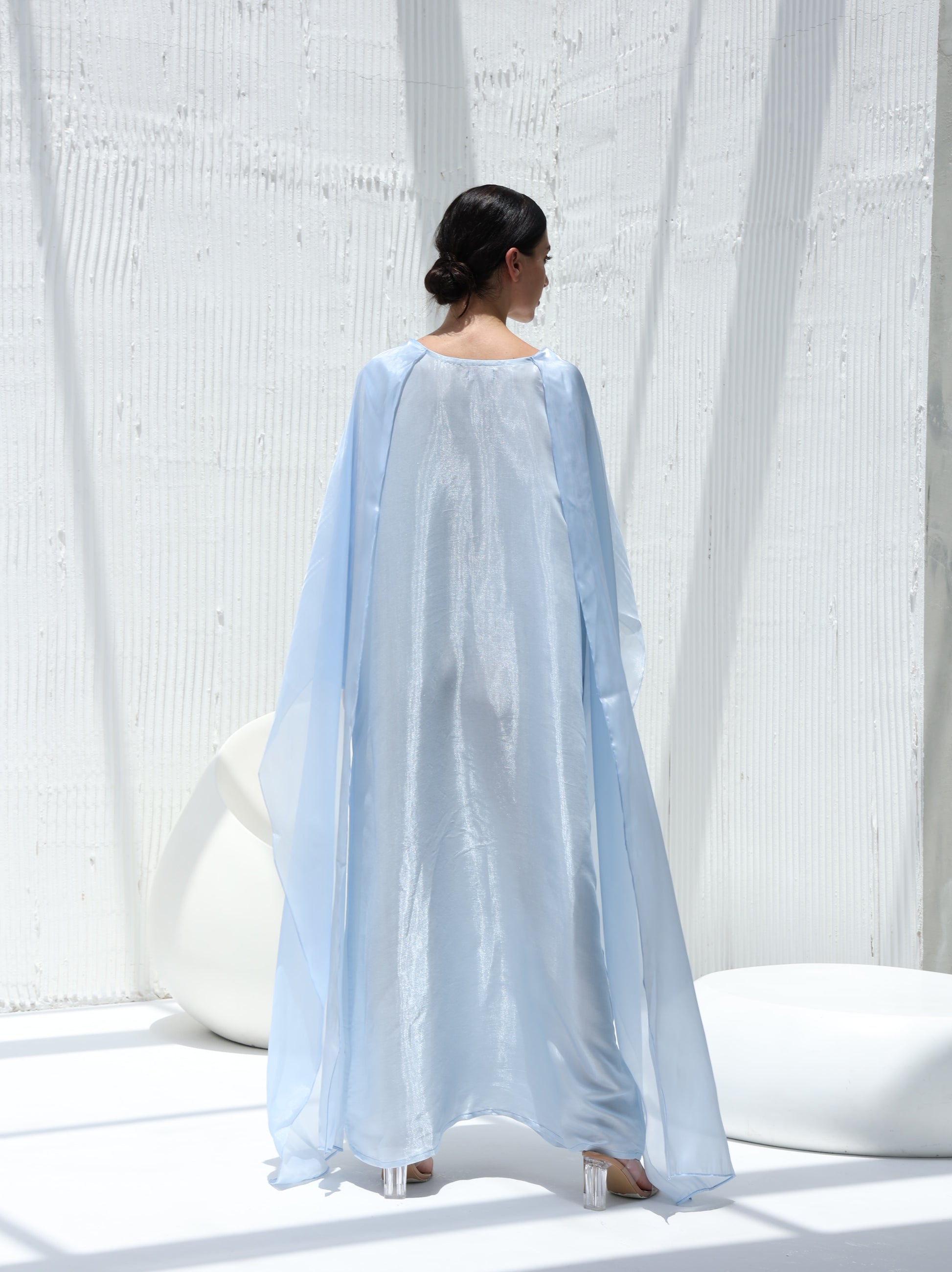 Aquamarine Drape Abaya  -Sandy's Edition Boutique