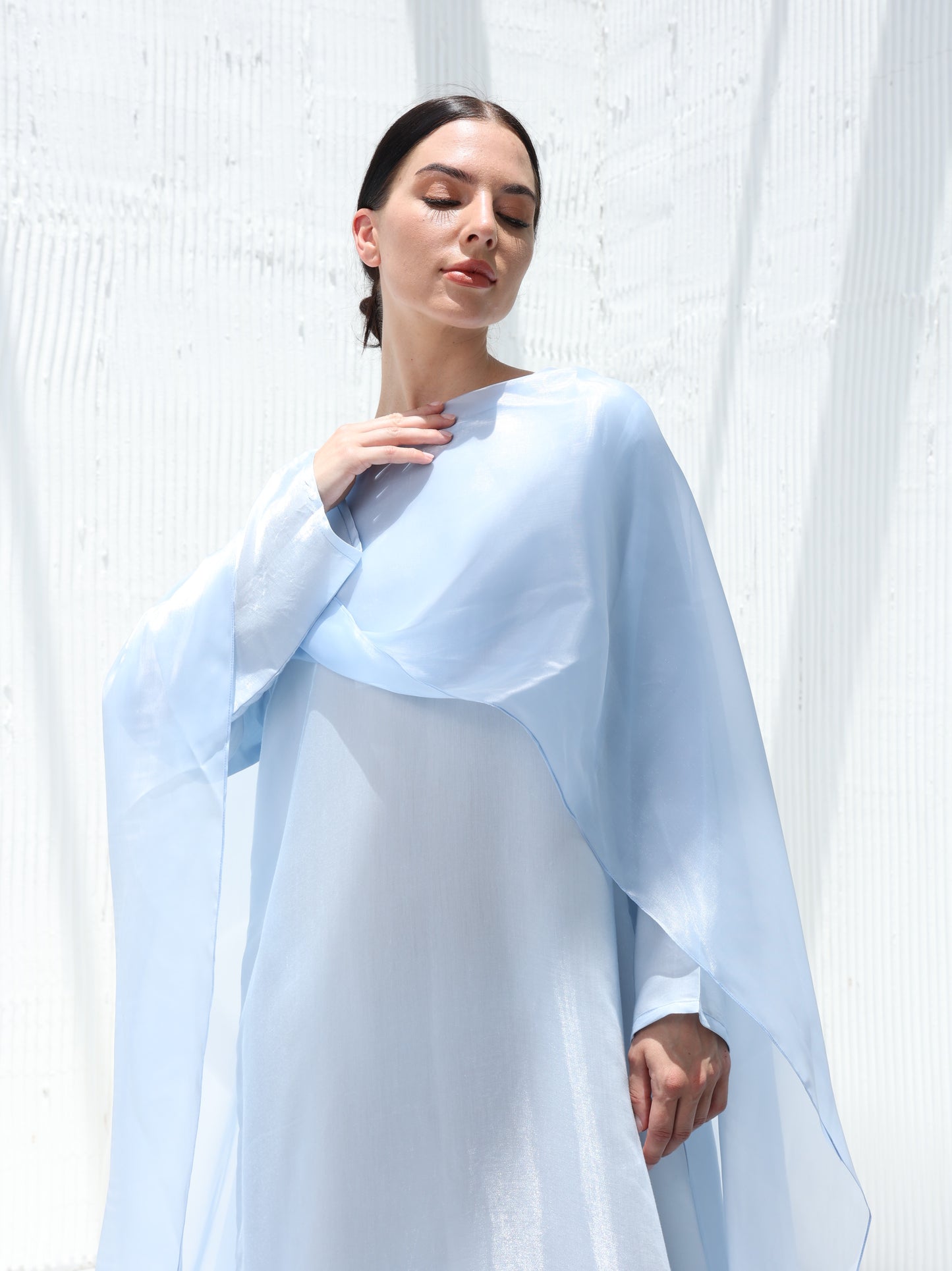 Aquamarine Drape Abaya  -Sandy's Edition Boutique