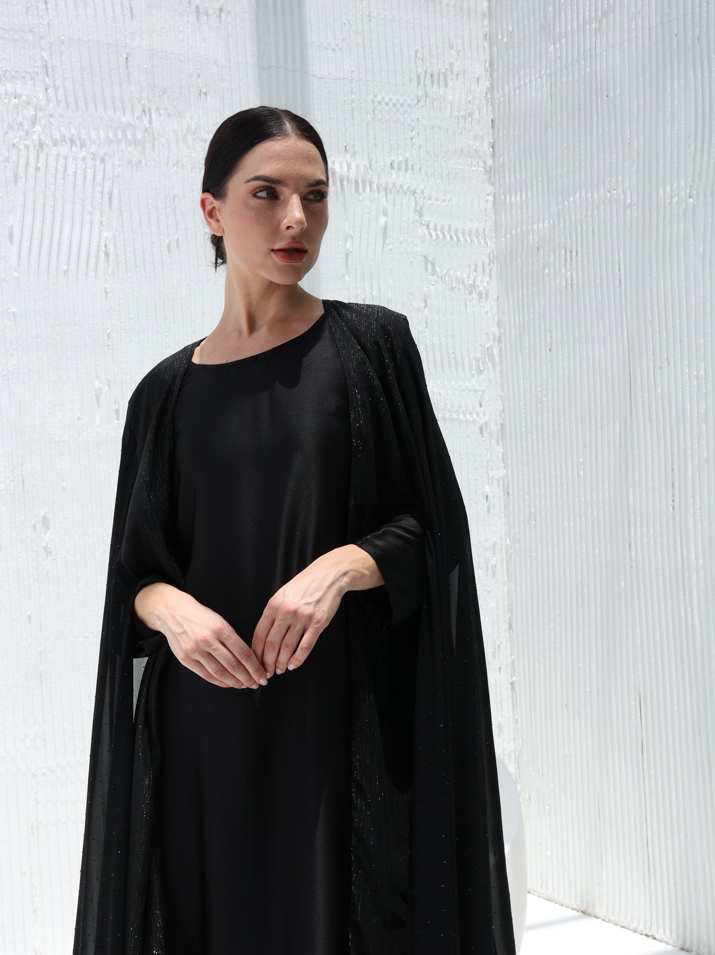 Black Diamond Cape Abaya-Sandy's Edition Boutique