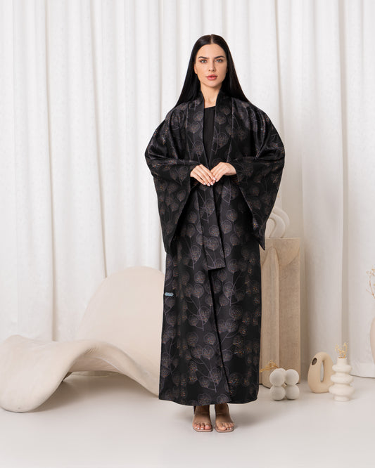 Black Flora Abaya- Sandy's Edition Boutique