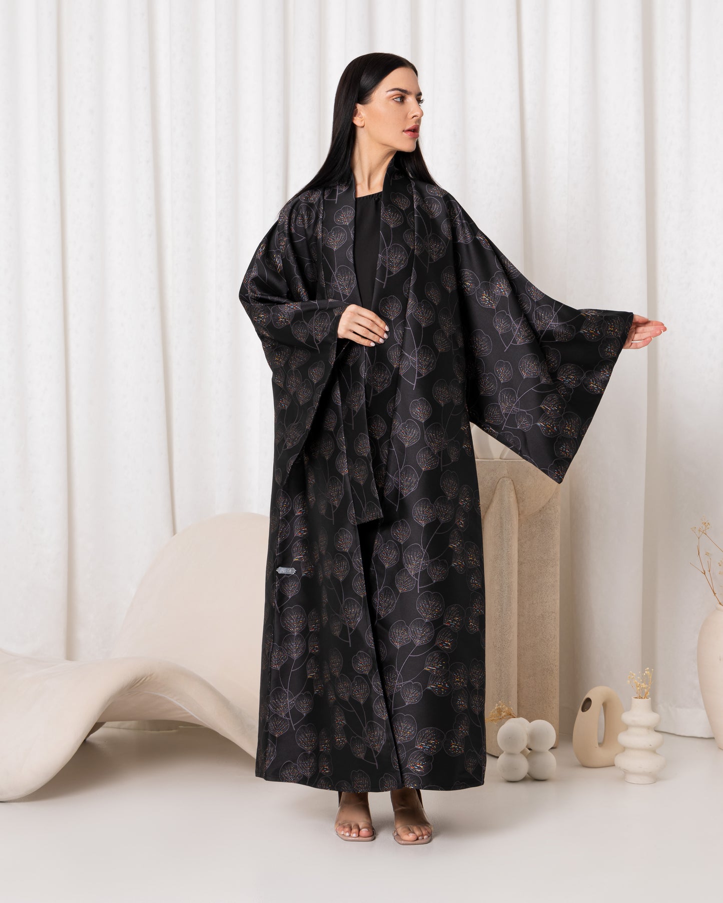 Black Flora Abaya- Sandy's Edition Boutique