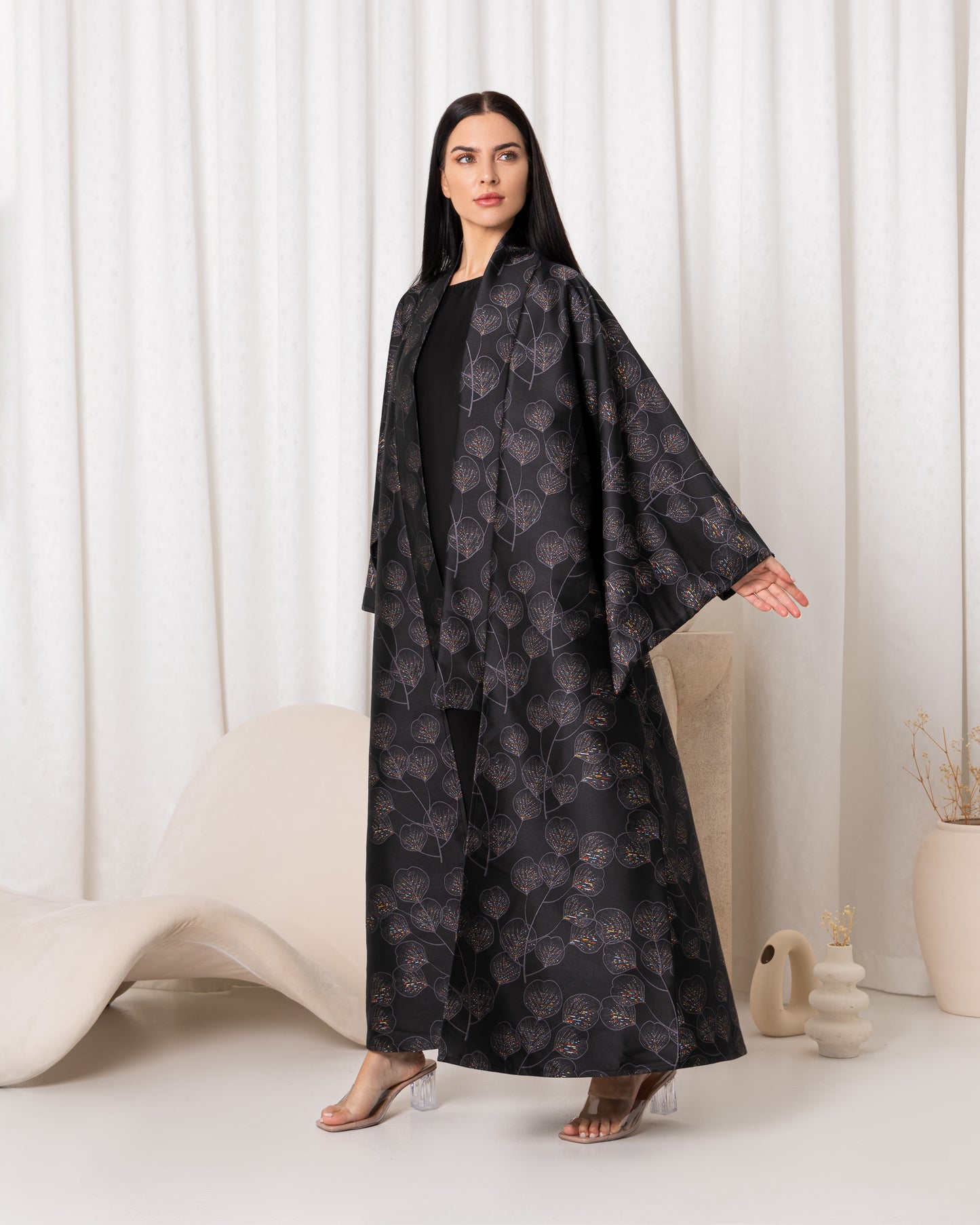 Black Flora Abaya- Sandy's Edition Boutique