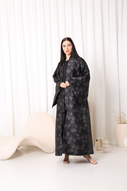 Black Flora Abaya- Sandy's Edition Boutique