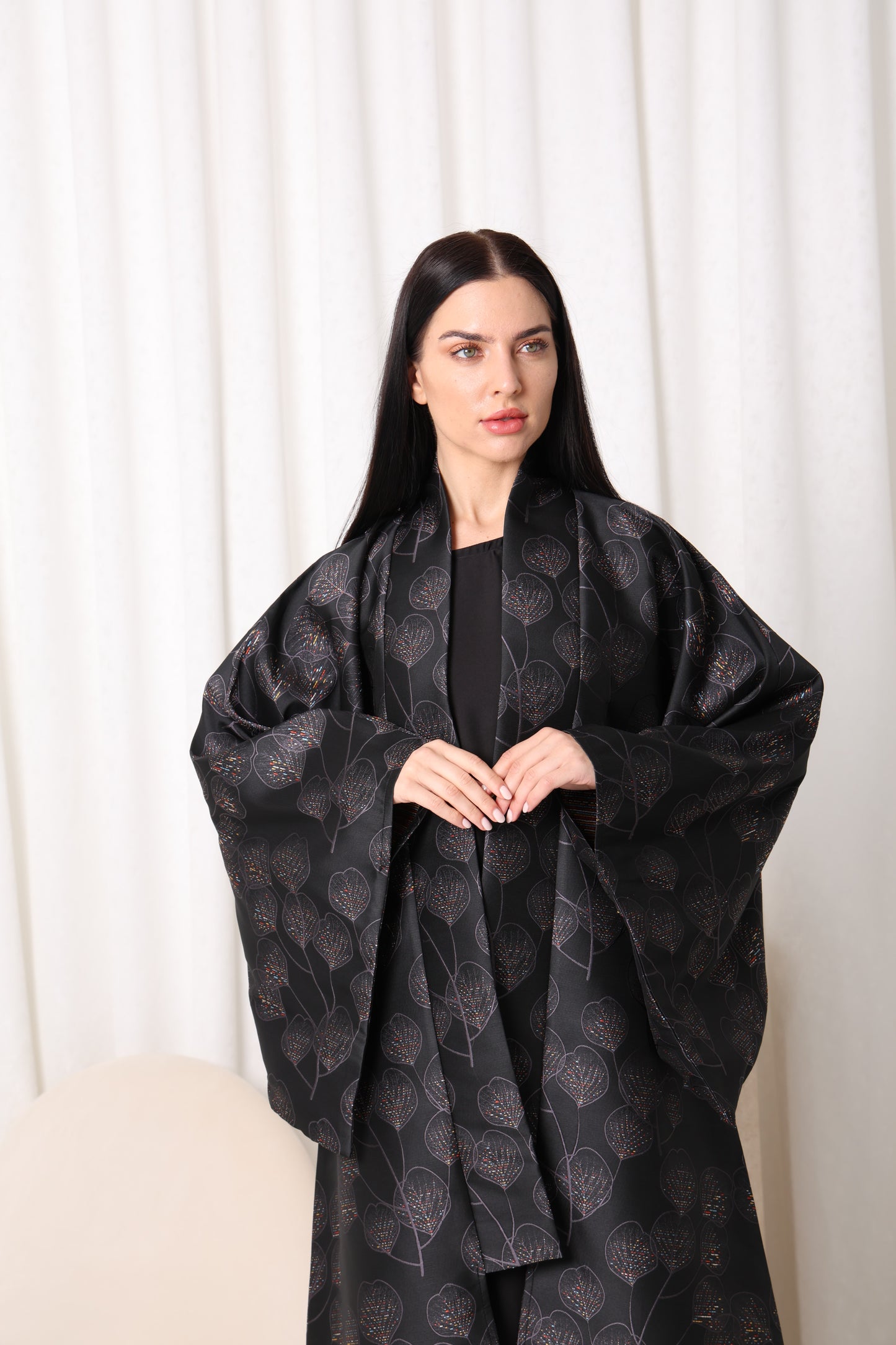 Black Flora Abaya- Sandy's Edition Boutique