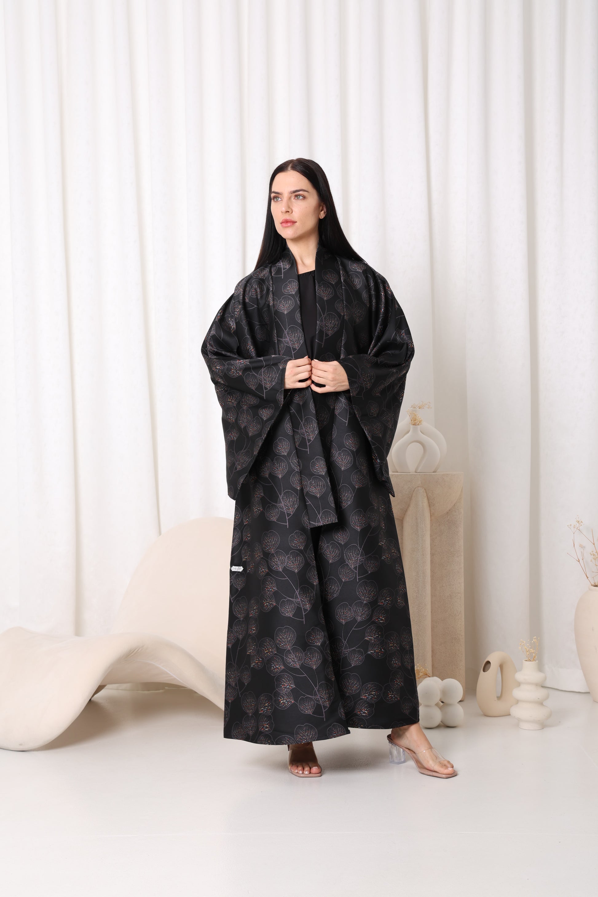 Black Flora Abaya- Sandy's Edition Boutique