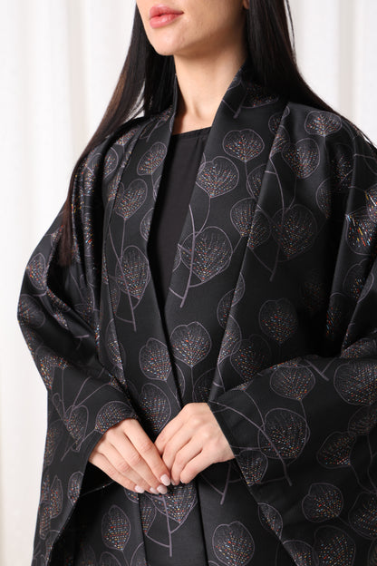 Black Flora Abaya- Sandy's Edition Boutique