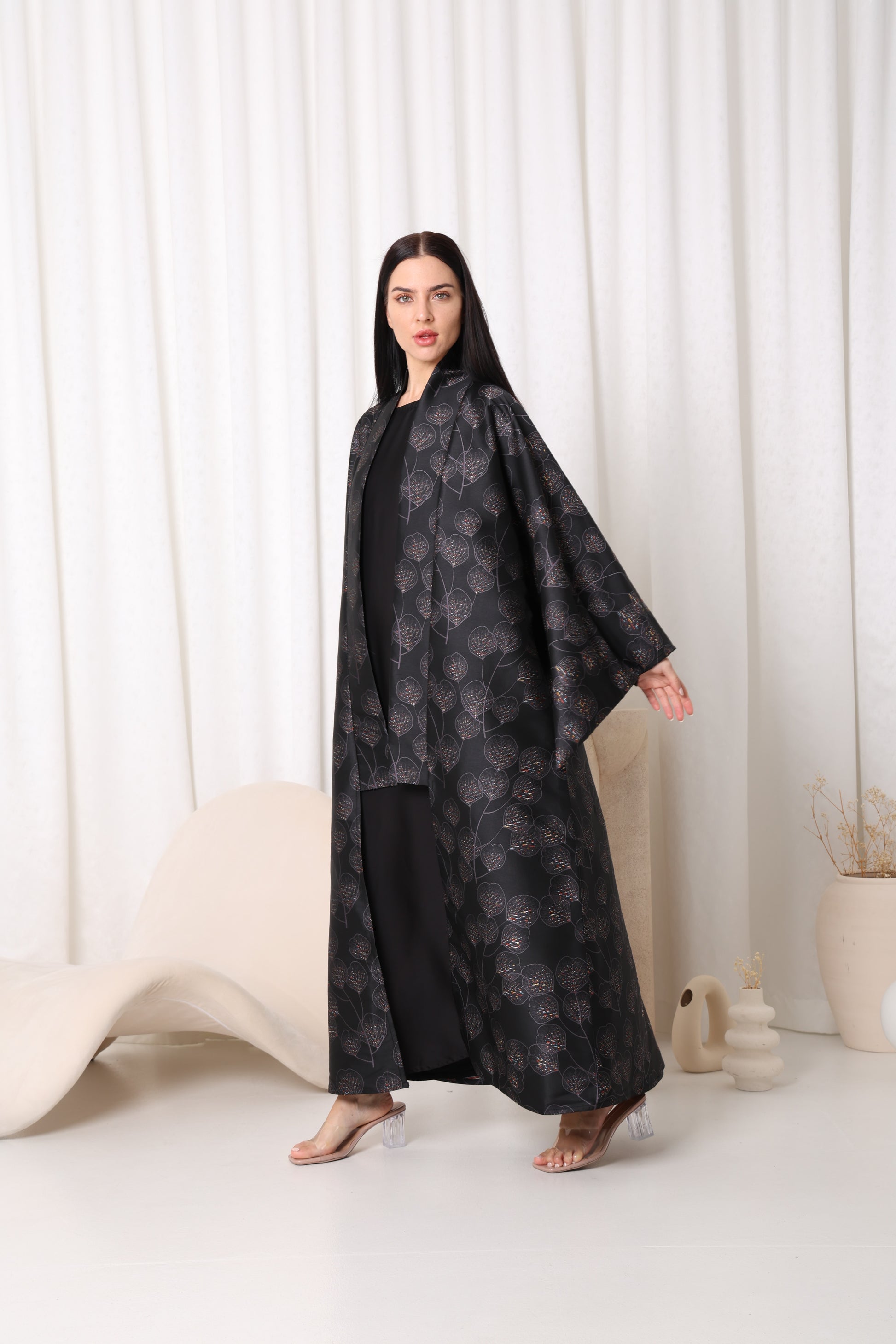 Black Flora Abaya- Sandy's Edition Boutique