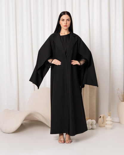 Black Opaque Cape Abaya-Sandy's Edition Boutique