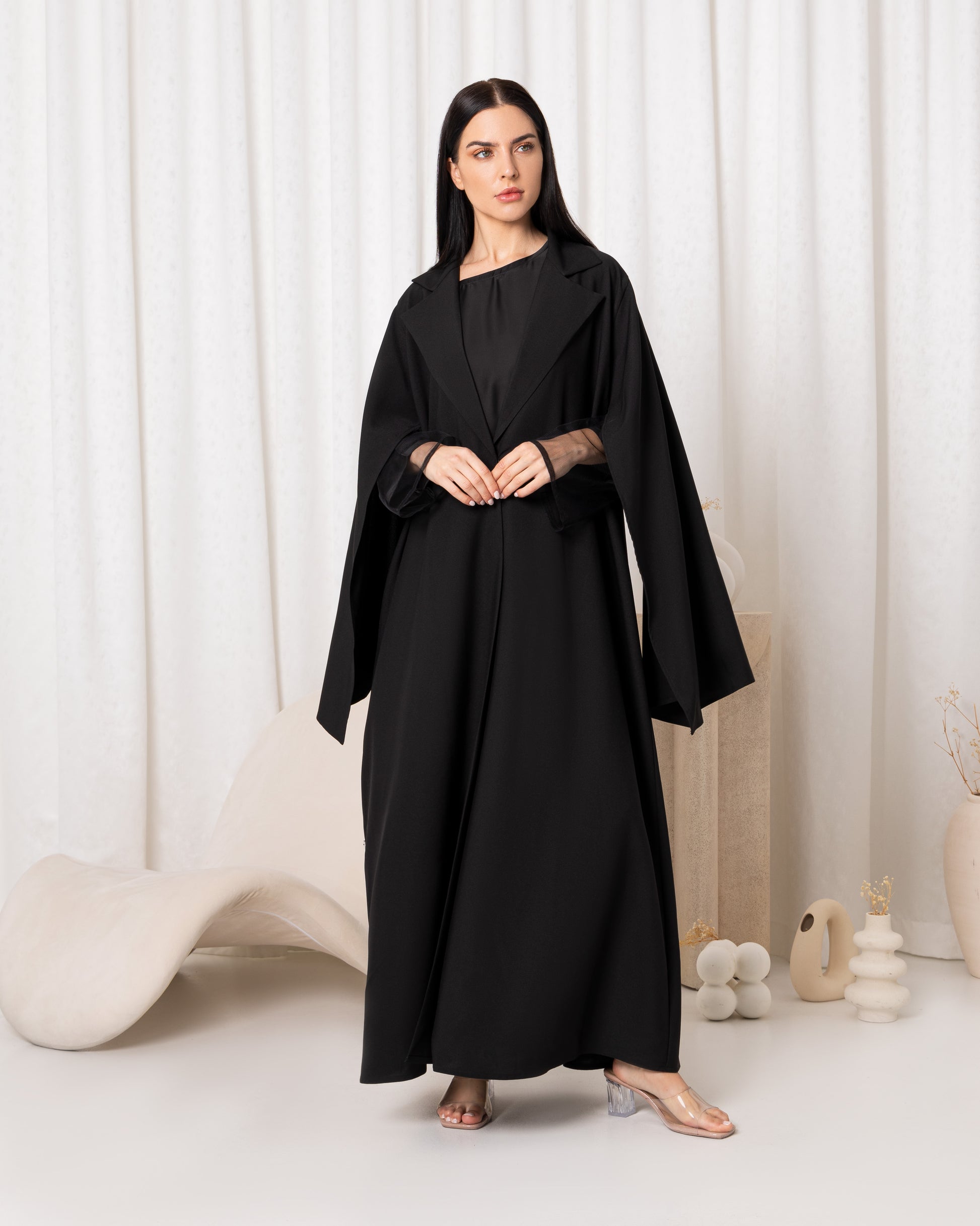 Black Opaque Cape Abaya-Sandy's Edition Boutique