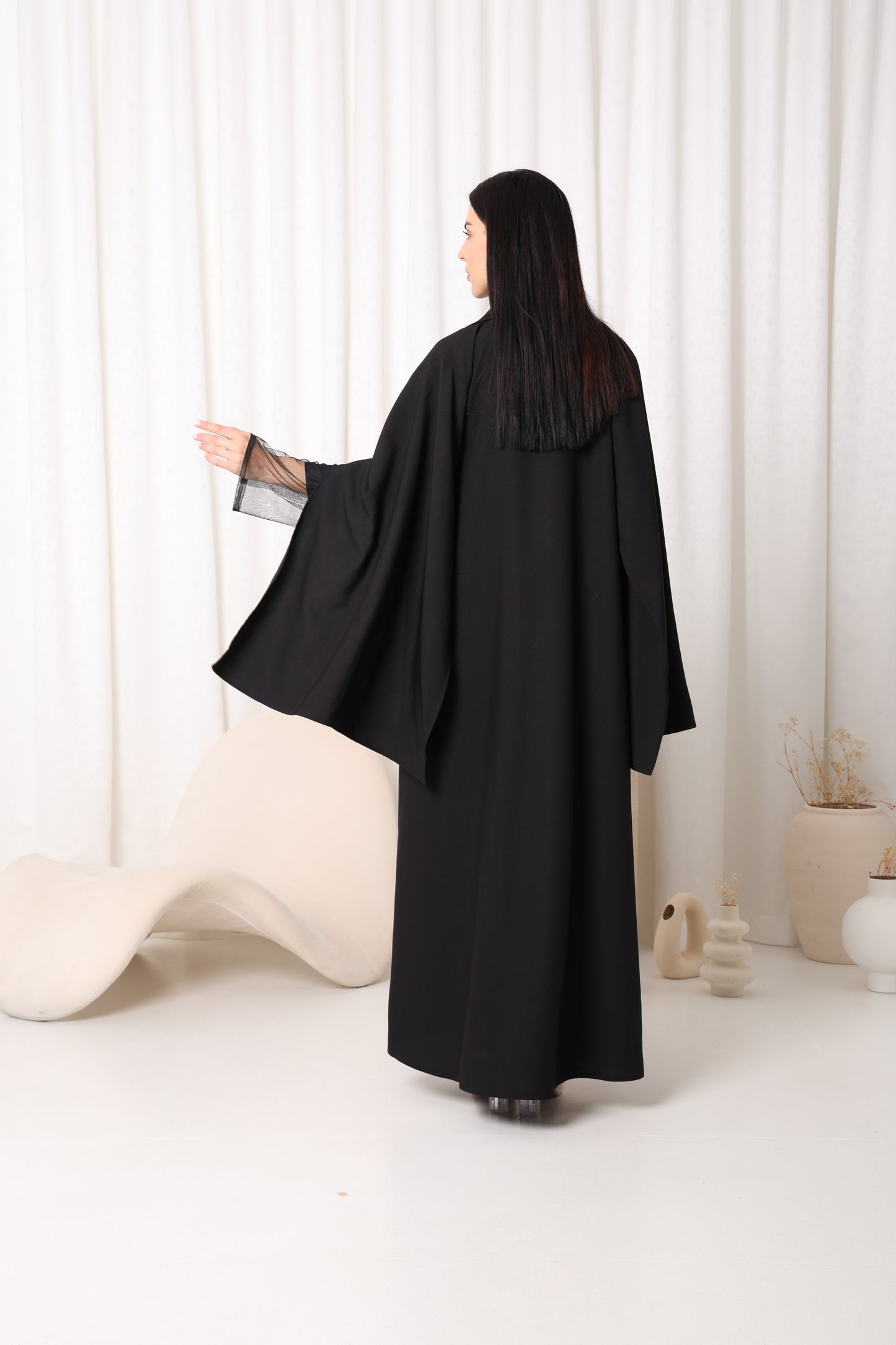 Black Opaque Cape Abaya-Sandy's Edition Boutique