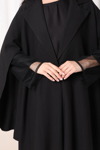 Black Opaque Cape Abaya-Sandy's Edition Boutique