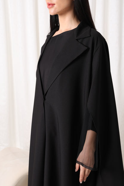 Black Opaque Cape Abaya-Sandy's Edition Boutique