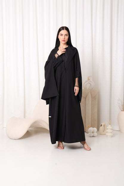 Black Opaque Cape Abaya-Sandy's Edition Boutique