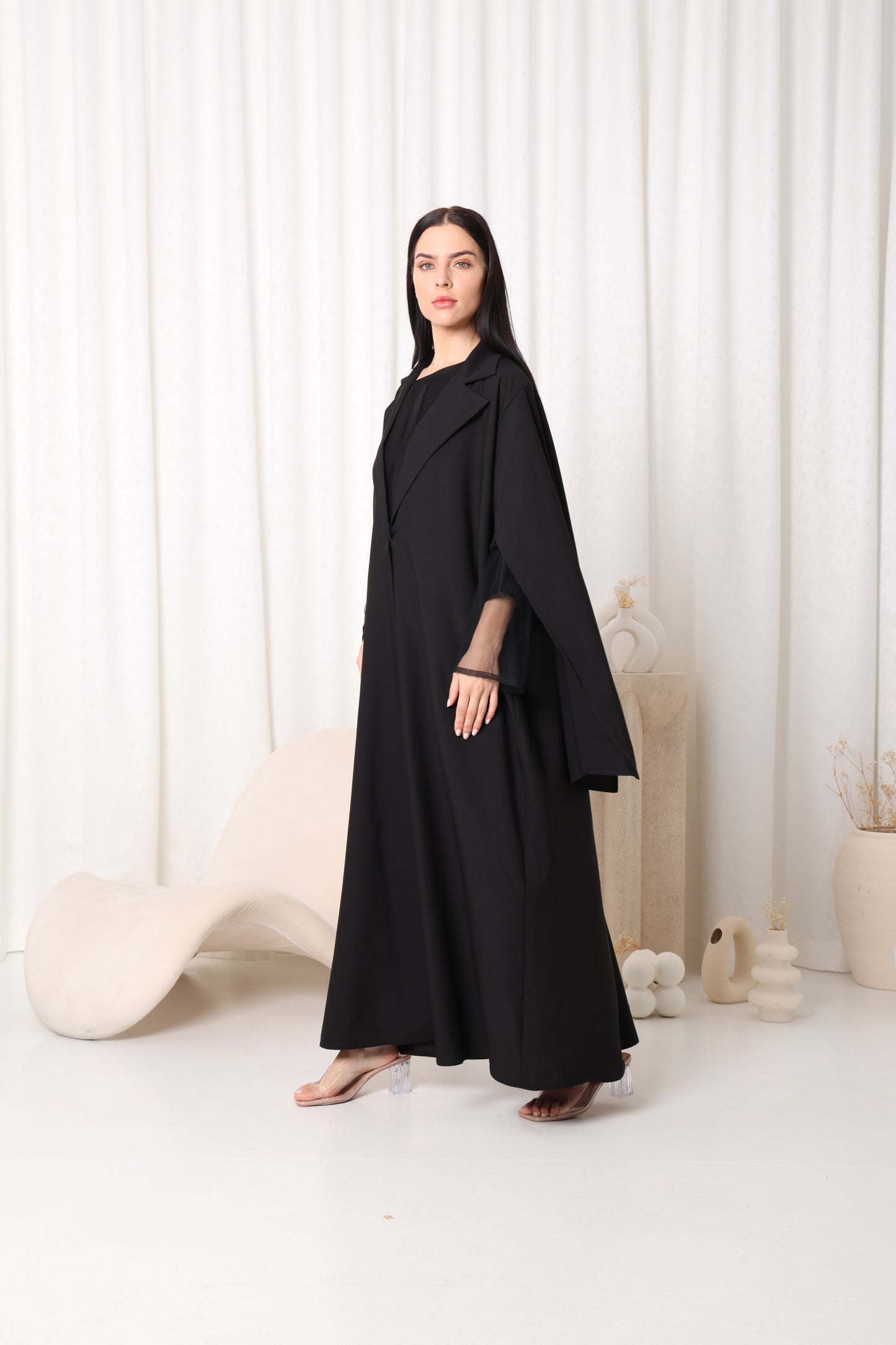 Black Opaque Cape Abaya-Sandy's Edition Boutique