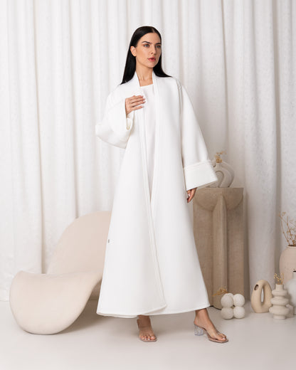 White Neoprene Abaya-Sandy's Edition Boutique