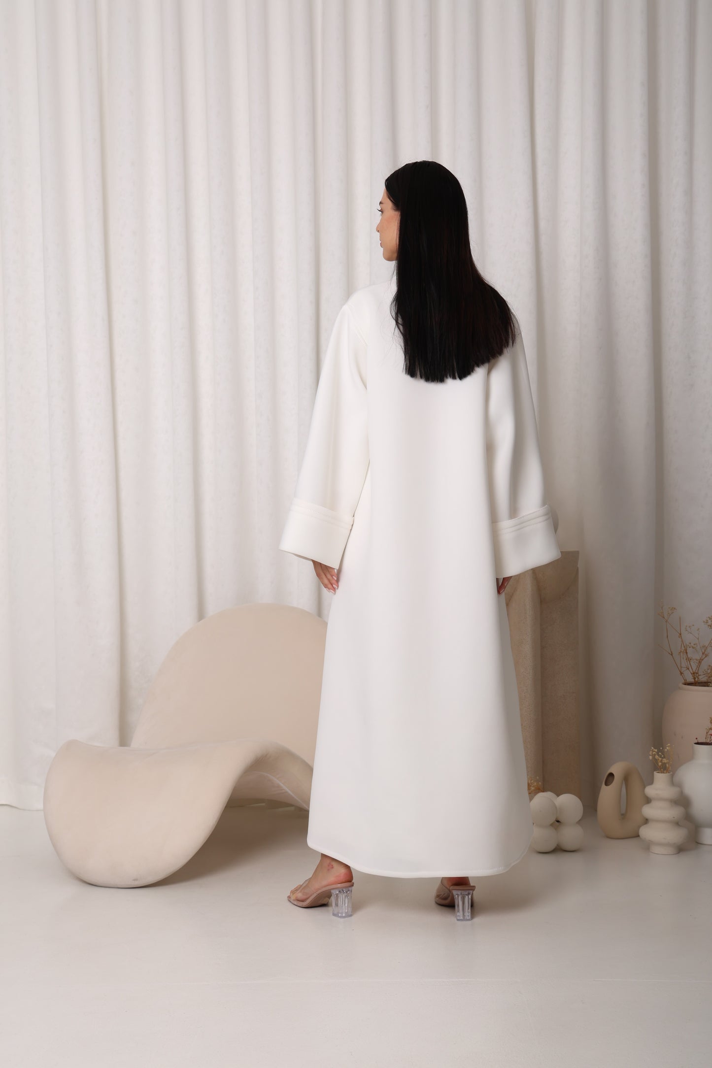 White Plush Abaya-Sandy's Edition Boutique